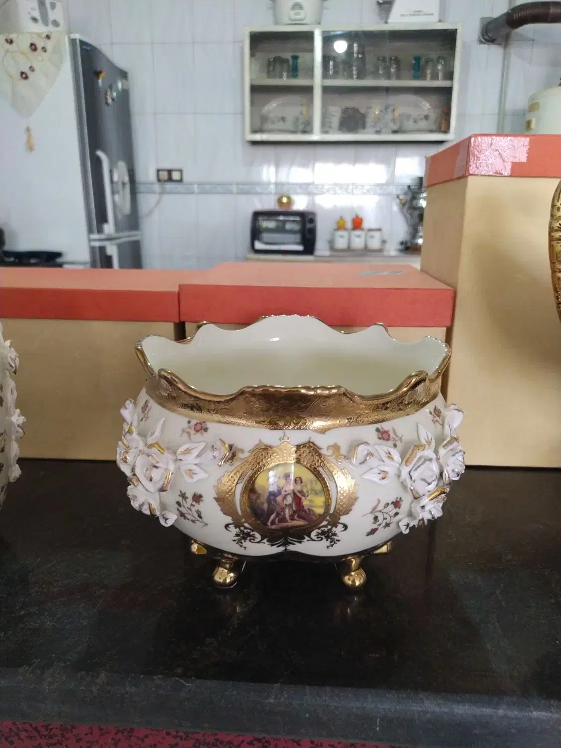 دکوری گل برجسته وزیبا و شیک با طلاکوب|مجسمه، تندیس، ماکت|کرمانشاه, |دیوار