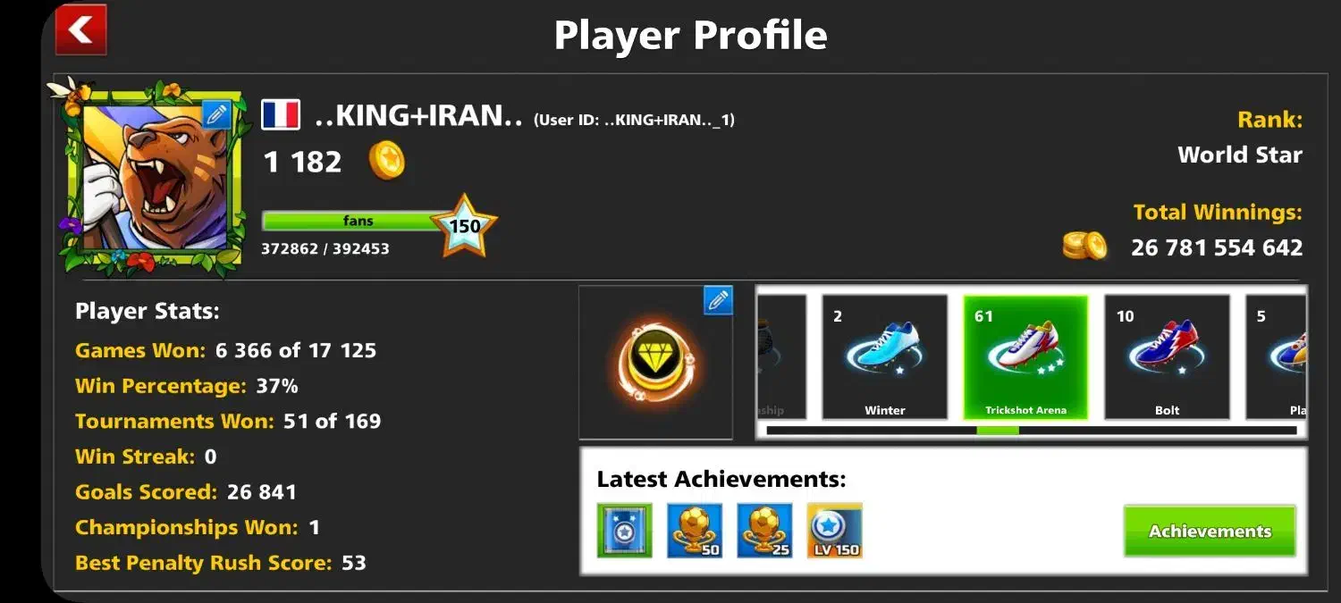 اکانت ساکر استار|کنسول، بازی ویدئویی و آنلاین|تهران, آزادشهر|دیوار