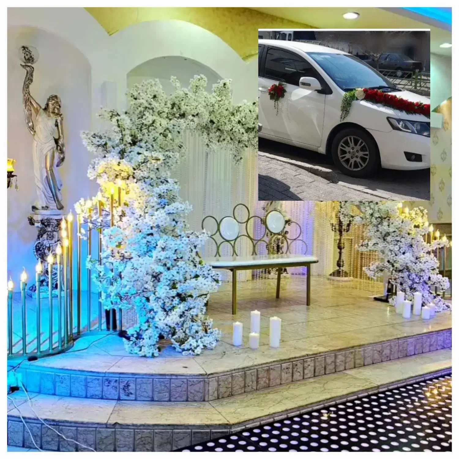 تجهیز مجالس کرایه فرش و ... و دیزاین و تزئین ماشین|خدمات پذیرایی، مراسم|ملکان, |دیوار