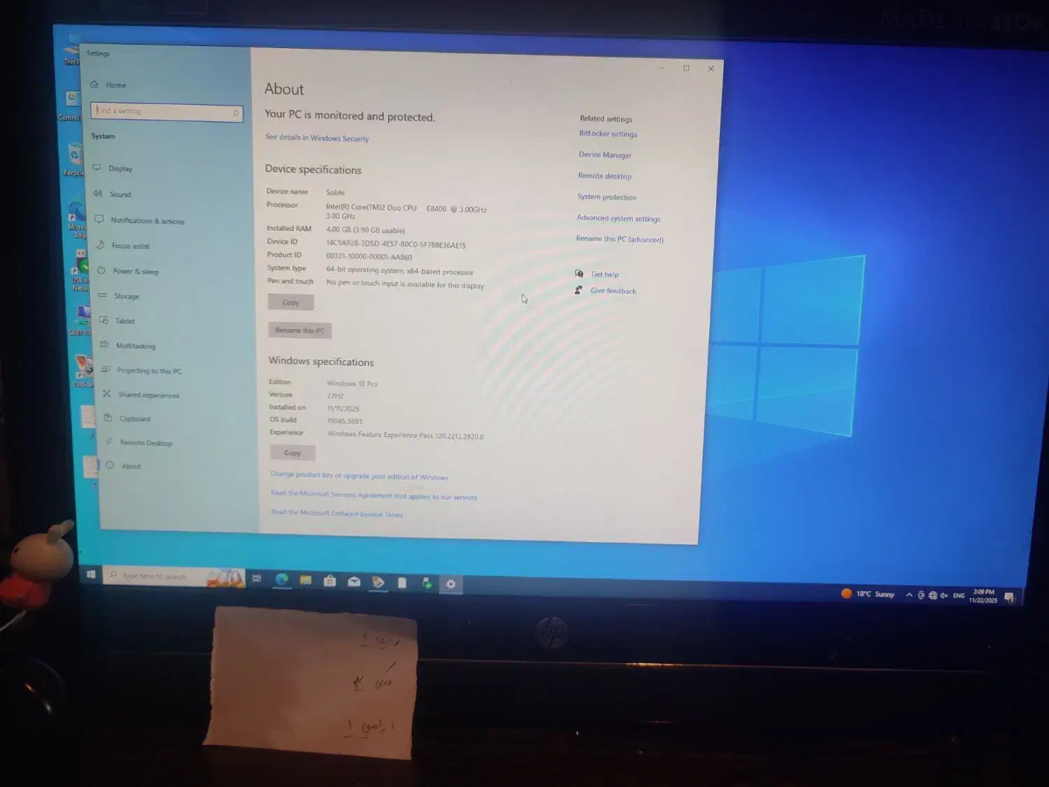 1 عدد آل این وان hp 6000|رایانه رومیزی|دماوند, دماوند|دیوار
