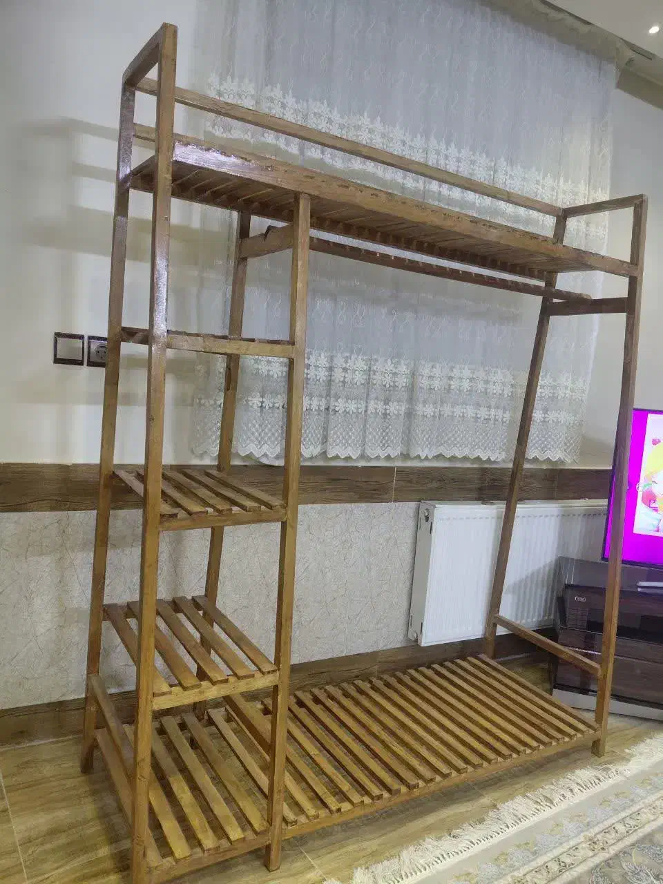 رگال لباس چوبی بزرگ|بندرخت و رختآویز|فلاورجان, |دیوار