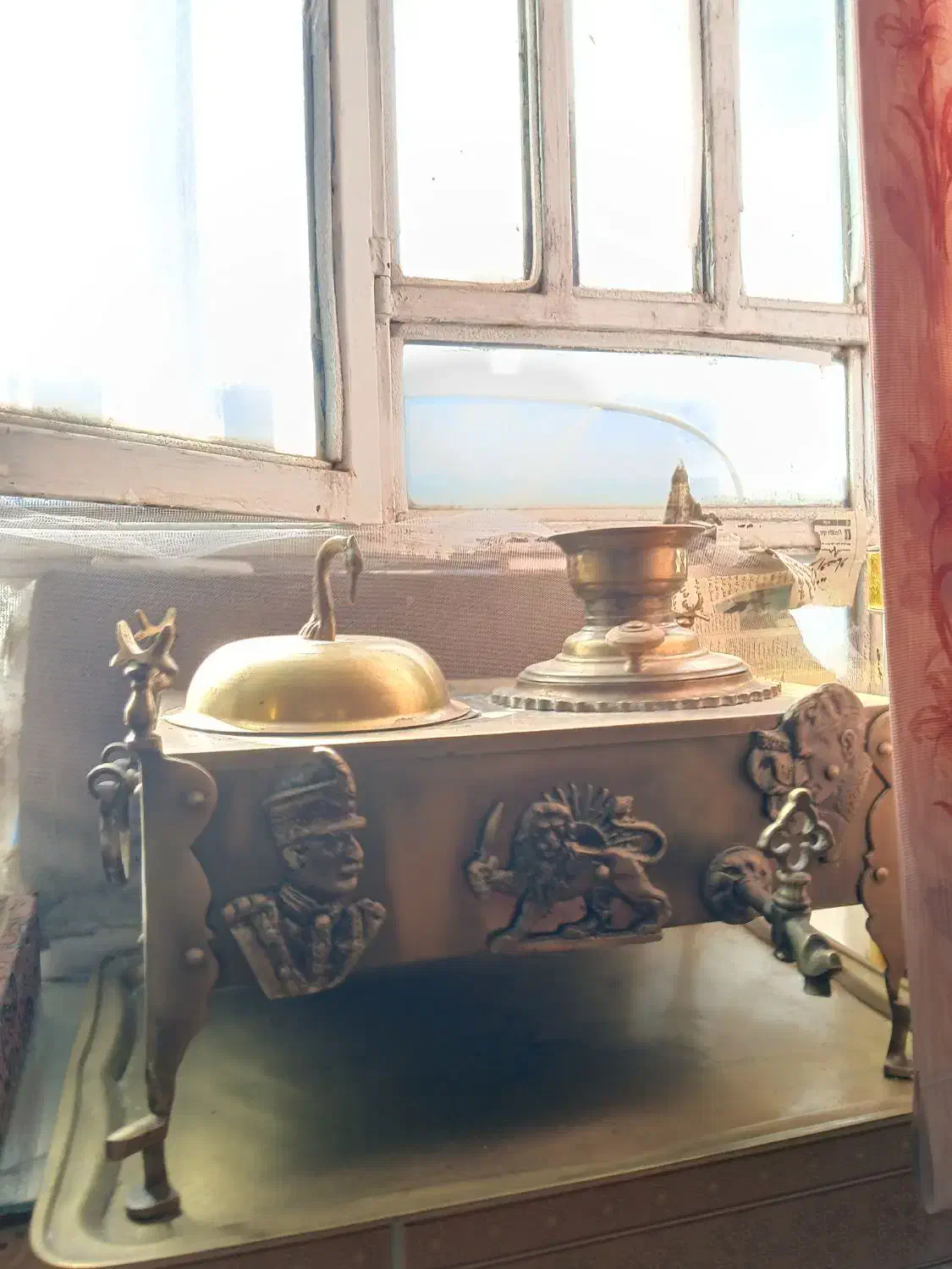 منقل سلطنتی زمان شاه برنجی|کلکسیون اشیاء عتیقه|یاسوج, |دیوار