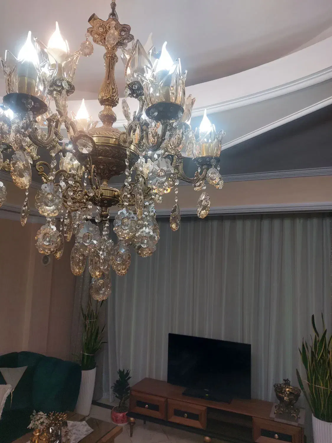 دوعدد لوستر برنجی سالم وتمیز|لوستر و چراغ آویز|شهریار, شهریار|دیوار