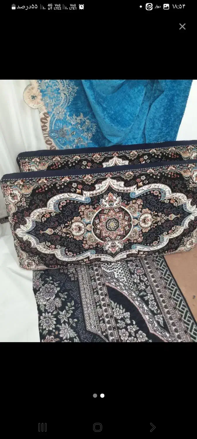 ۲جفت پشتی سرمه ای  نو|پشتی|قم, شهر قائم|دیوار