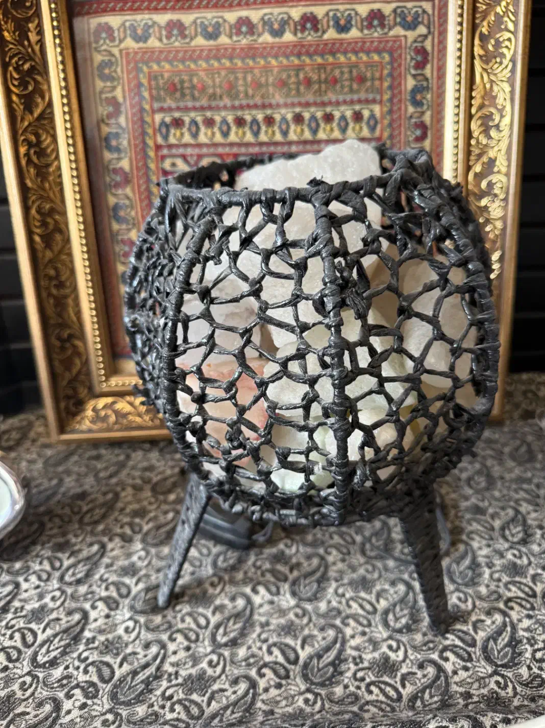 آباژور شیک با سنگ نمک|چراغ خواب و آباژور|مشهد, هنرستان|دیوار