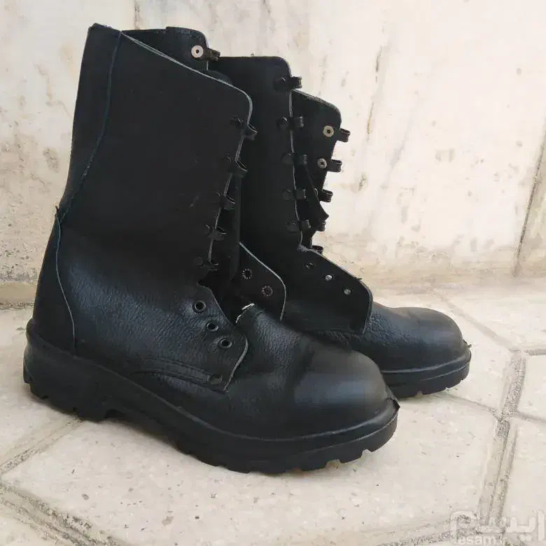 پوتین دیجیتال خاکی و مشکی چرم نو|کیف، کفش، کمربند|دورود, |دیوار