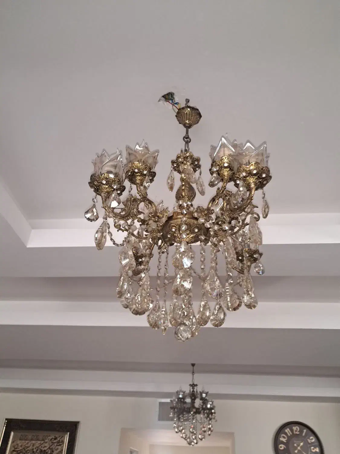 ۲عددلوستر برنز|لوستر و چراغ آویز|قزوین, |دیوار