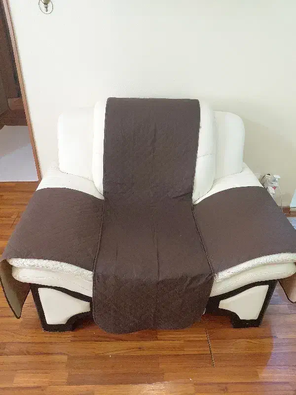 مبل چهار نفره چرم سفید|مبلمان خانگی و میز عسلی|شاهینشهر, حافظ جنوبی|دیوار