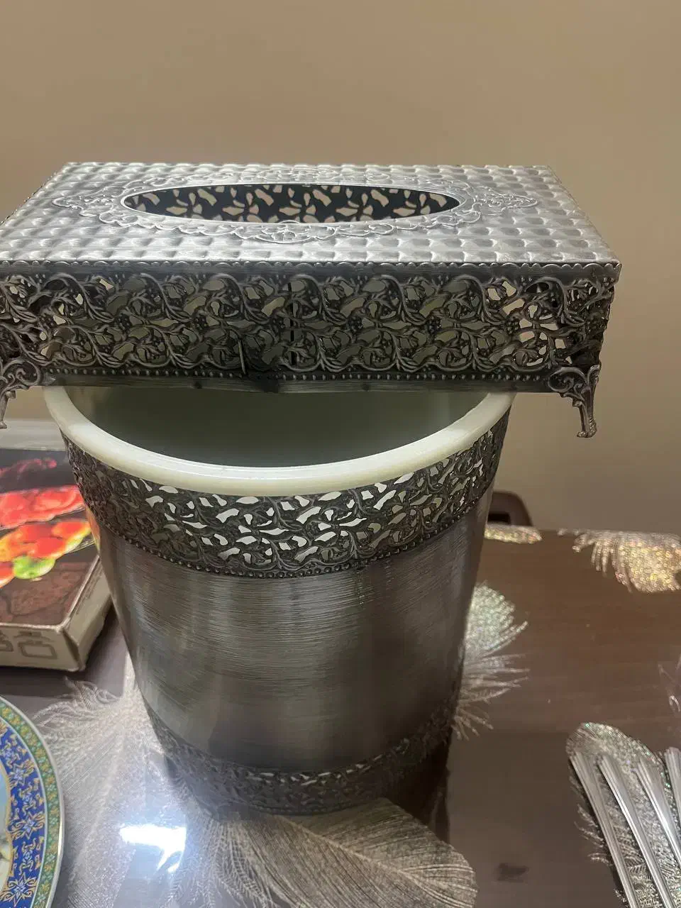 ست سطل زباله و جا دستمالی|صنایع دستی و سایر لوازم تزئینی|گرگان, |دیوار