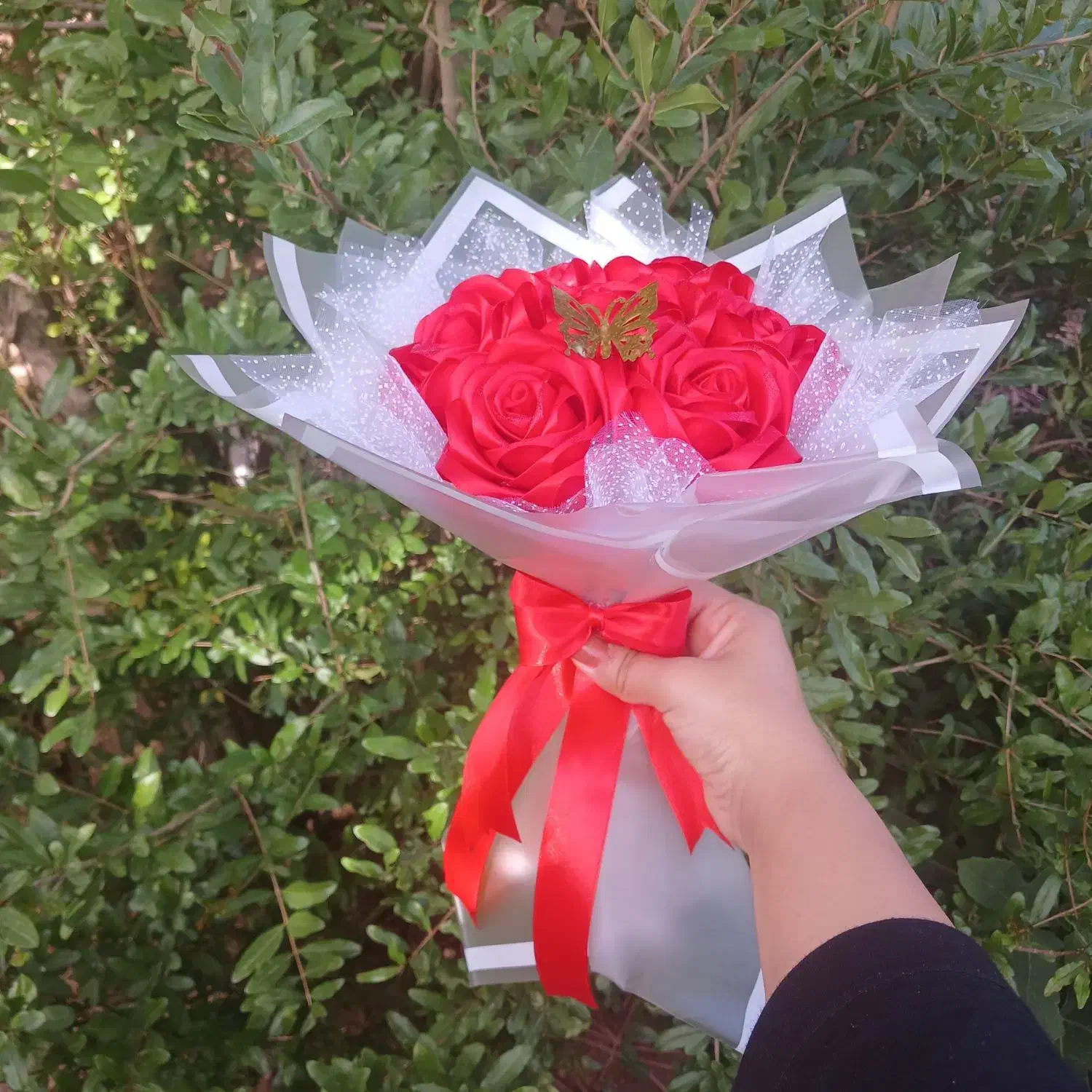 گل روبانی وپیپاکن|گل مصنوعی|زرند, |دیوار