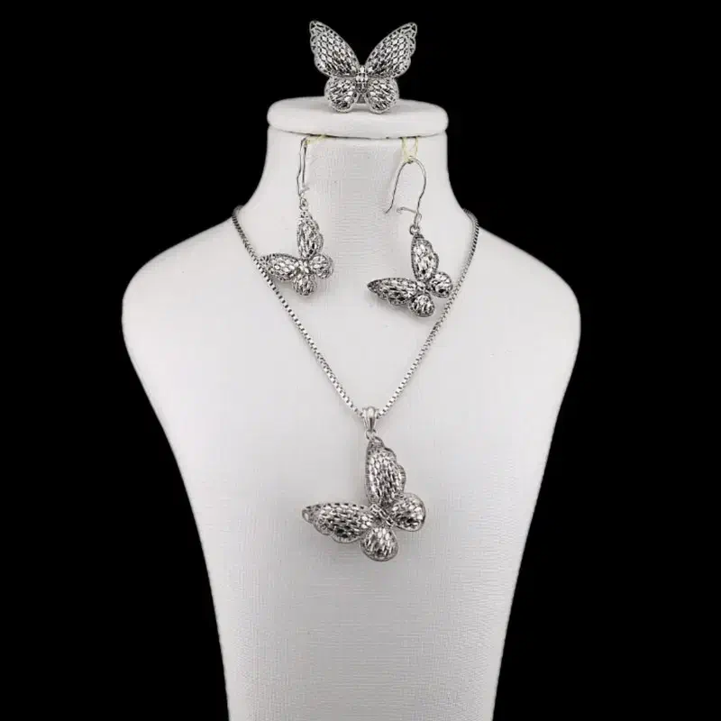 نیم ست نقره زنانه پروانه تراش مدل H05 قیمت 8032830|جواهرات|رشت, بازار|دیوار