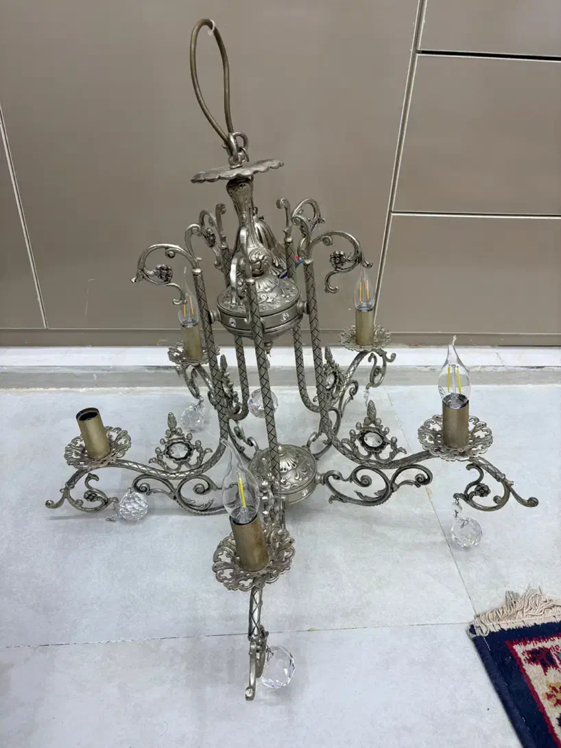 لوستر ۵ شاخه فلزی|لوستر و چراغ آویز|ایلام, |دیوار