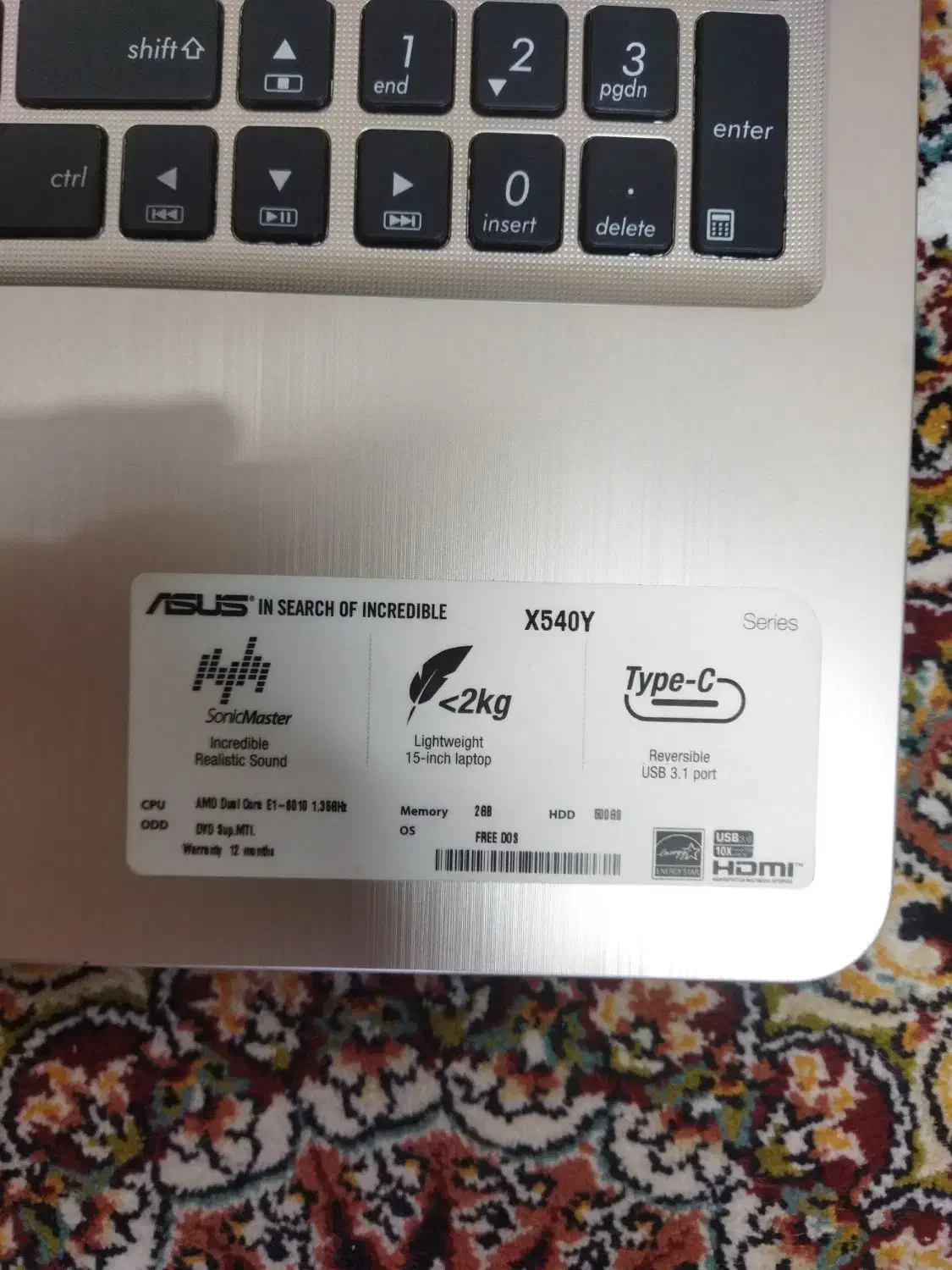 Asus X540Y لپ تاپ|رایانه همراه|تهران, وحیدیه|دیوار
