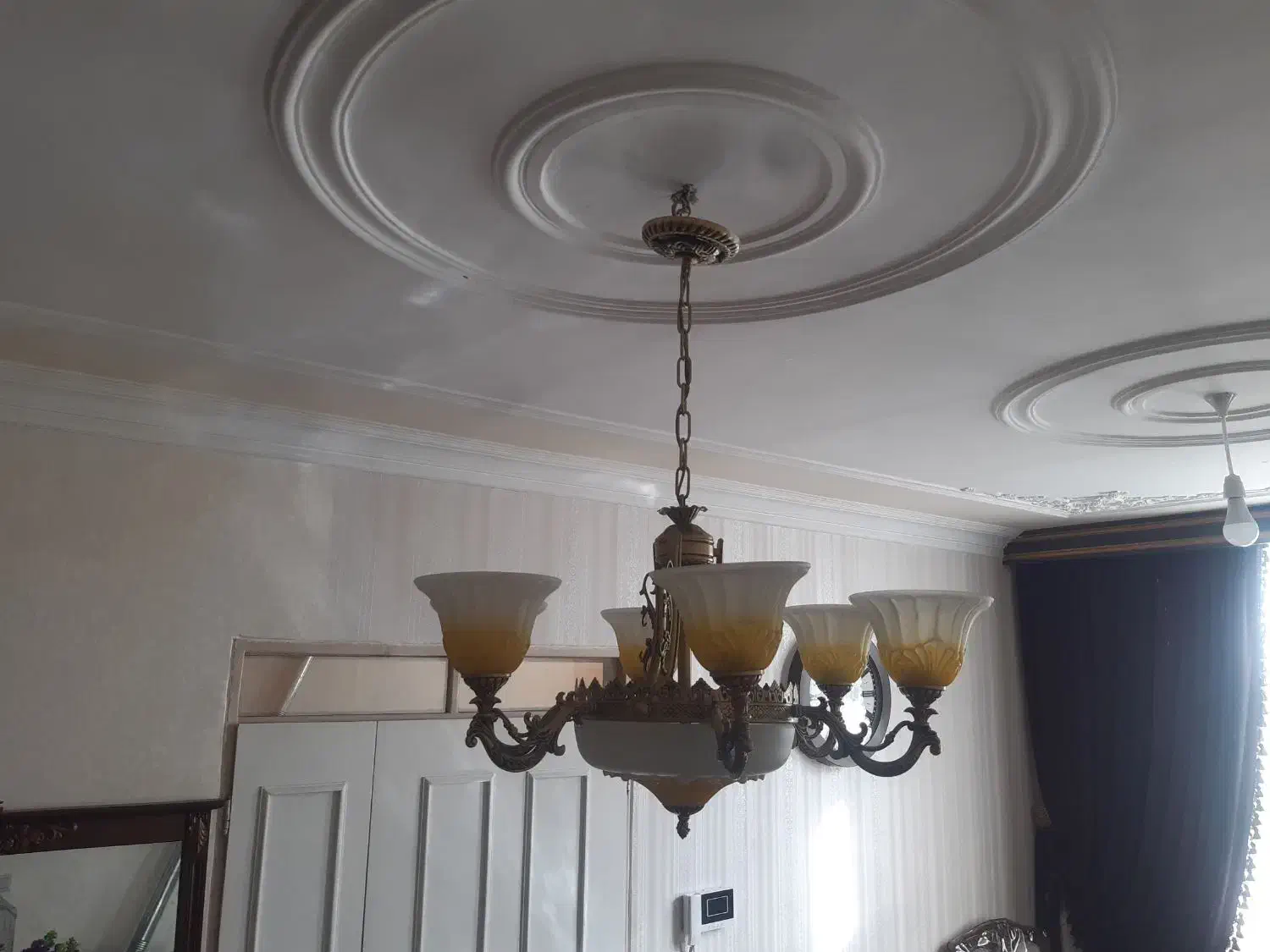 لوستر آنتیک کاسه ای|لوستر و چراغ آویز|بروجرد, |دیوار