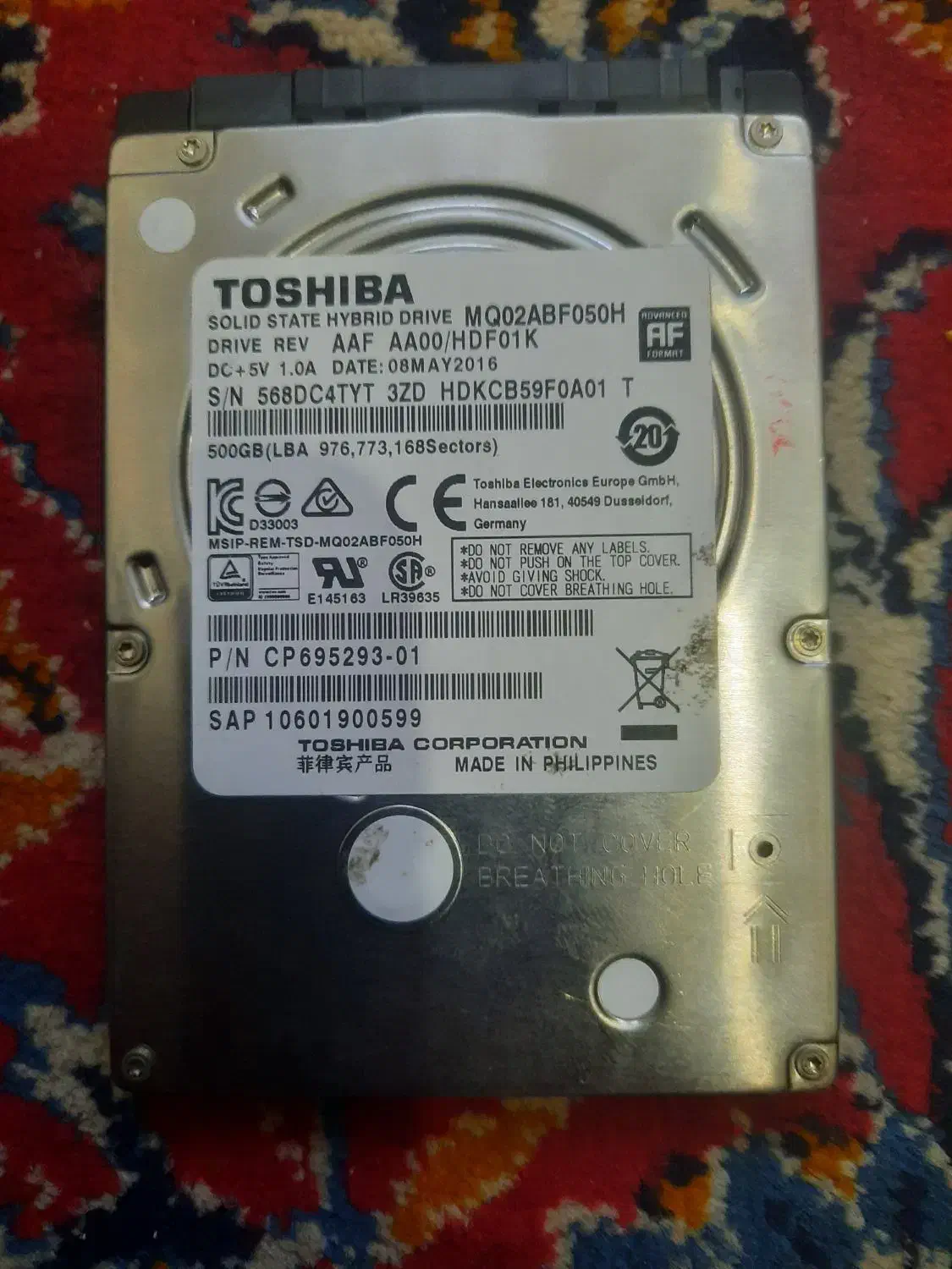 هارد ۵۰۰گیگ لپ تاپی توشیبا با سلامت ۸۵٪|قطعات و لوازم جانبی رایانه|یزد, |دیوار