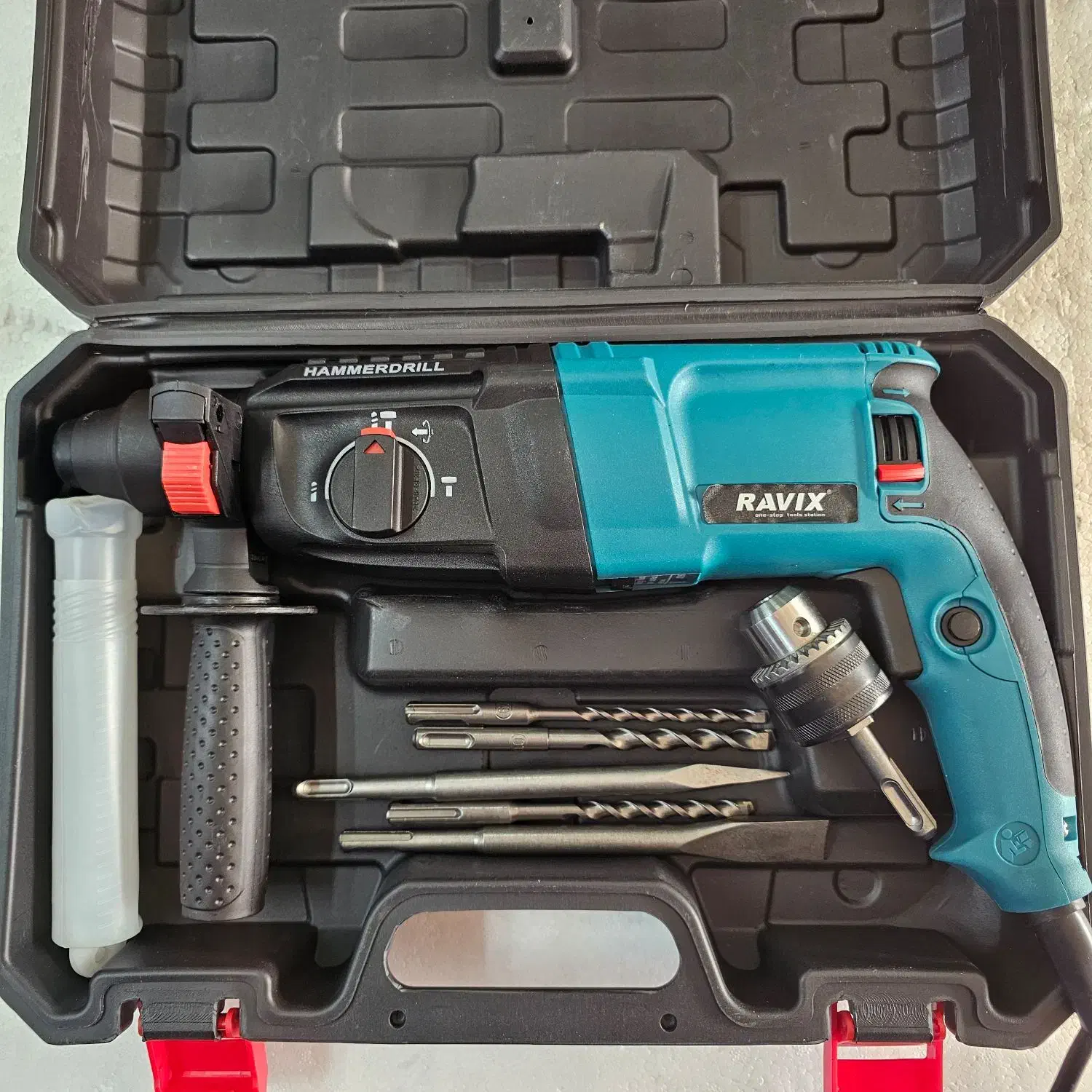 دریل بتن کن 3حالت 3کیلو راویکس+3نظام+3مته+2قلم+کیف|ابزارآلات|اصفهان, فجر|دیوار