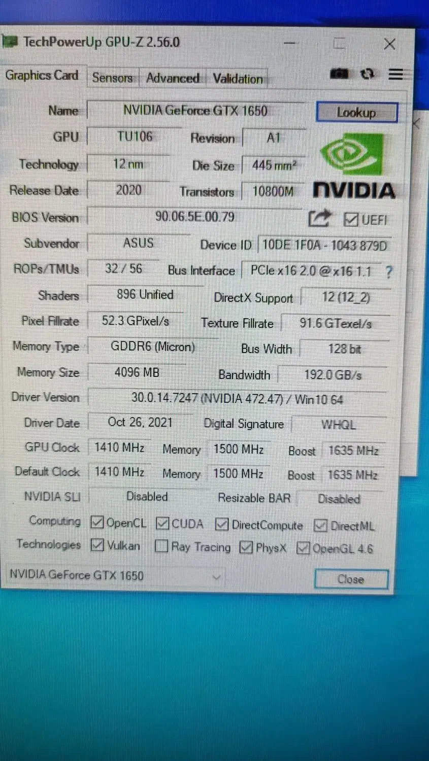 گرافیک ۴ گیگ GTX1650|قطعات و لوازم جانبی رایانه|تبریز, |دیوار