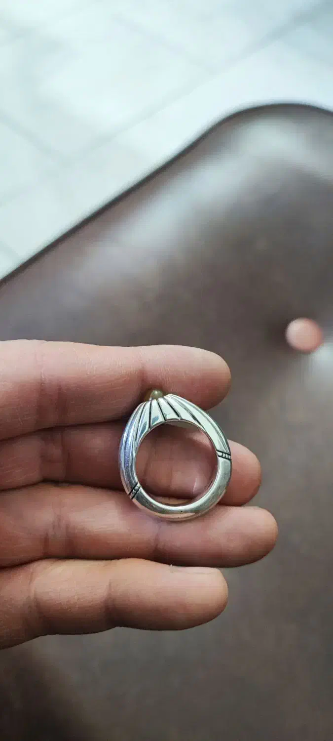 انگشتر نقره با نگین جزع یمنی|جواهرات|بناب, |دیوار