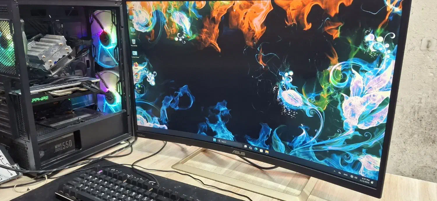 مانیتور خمیده ایسوس ۳۲ اینچ مدل VA326HR|قطعات و لوازم جانبی رایانه|زاهدان, |دیوار