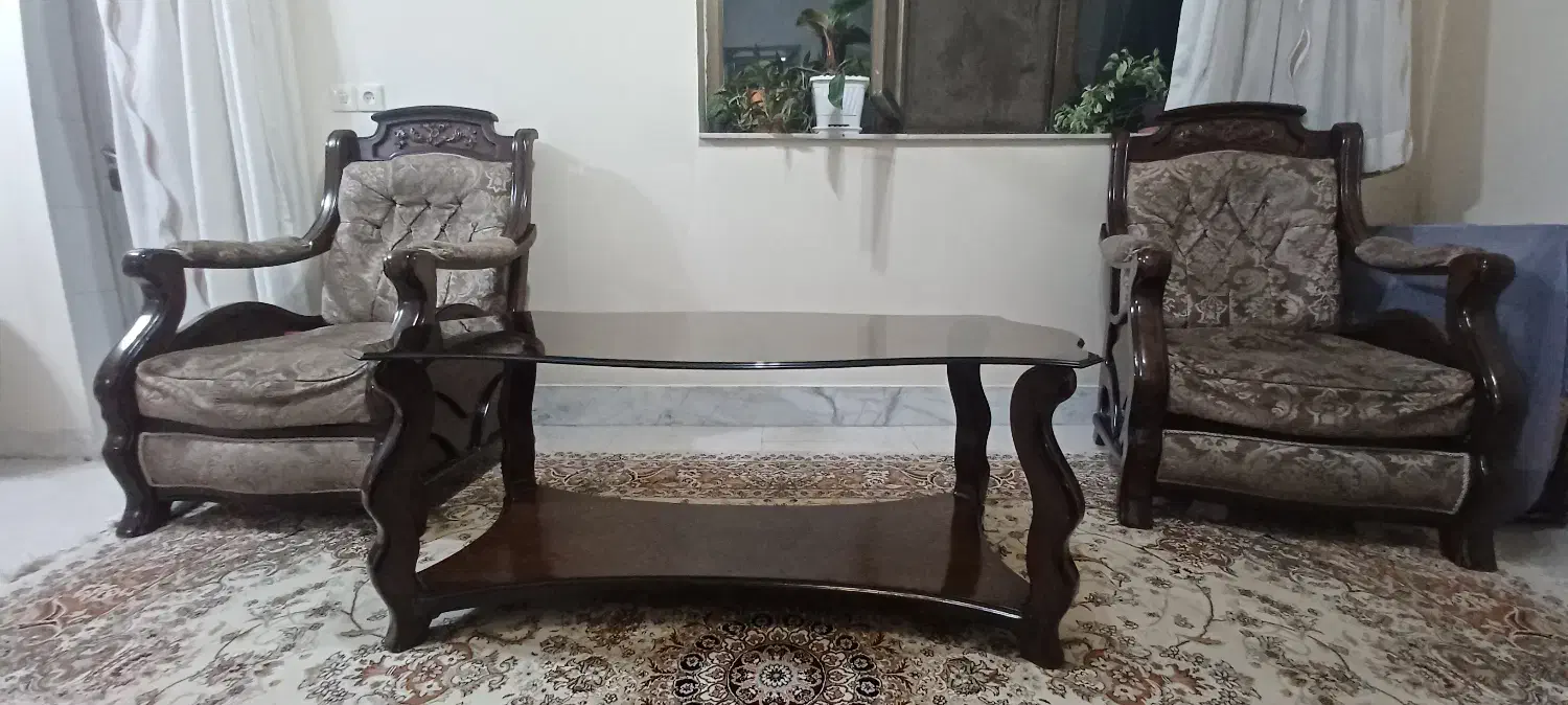 مبل ۷ نفره چوب راش|مبلمان خانگی و میز عسلی|مبارکه, |دیوار