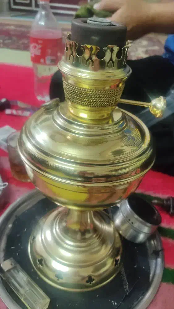 لمپا ابیسوز وقرمز سوز گرد قدیمی بسیار تمیز|لامپ و چراغ|گرگان, |دیوار