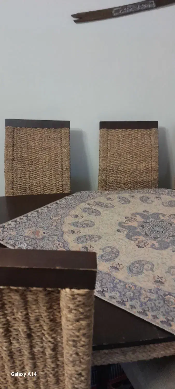 میز نهار خوری ۸ نفره ترکیبی حسیر بافی وکف پارچه|میز و صندلی غذاخوری|پردیس, فاز ۱۱|دیوار