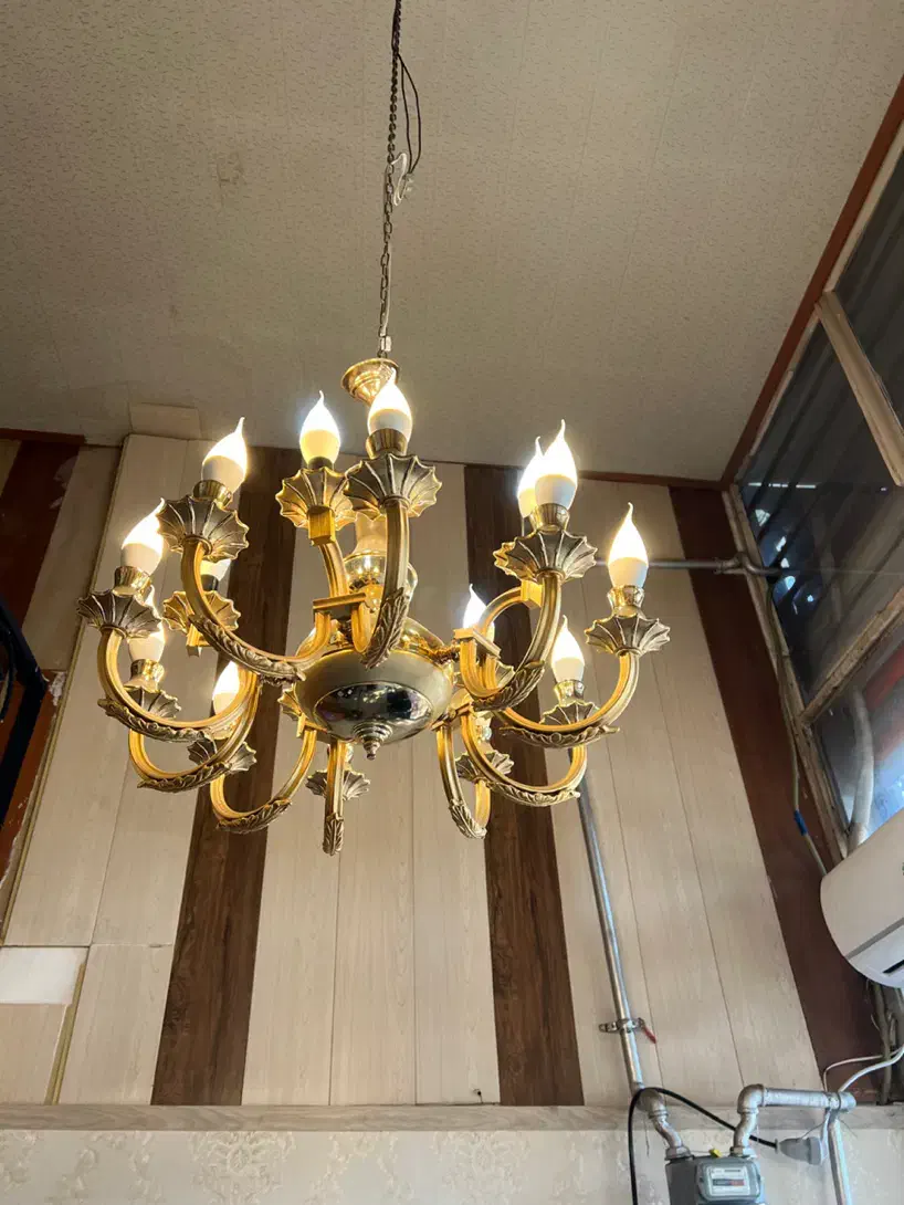 لوستر برنزی|لوستر و چراغ آویز|ارومیه, |دیوار