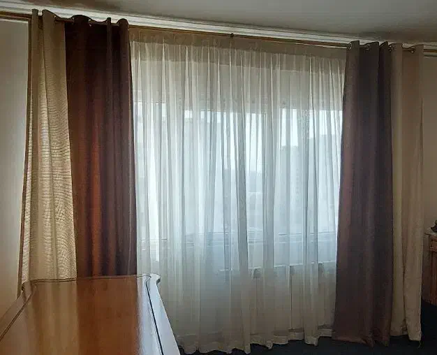 پرده حریر با والان کرم قهوه ای و سایر لوازم|پرده، رانر، رومیزی|تهران, سید خندان (جلفا)|دیوار