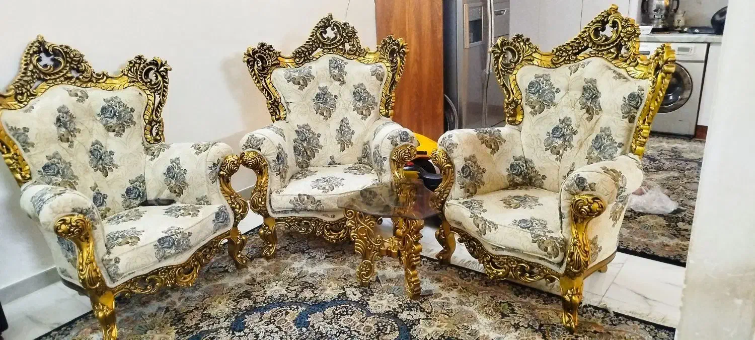 مبل سلطنتی چوب تمام راش|مبلمان خانگی و میز عسلی|نسیم‌شهر, |دیوار