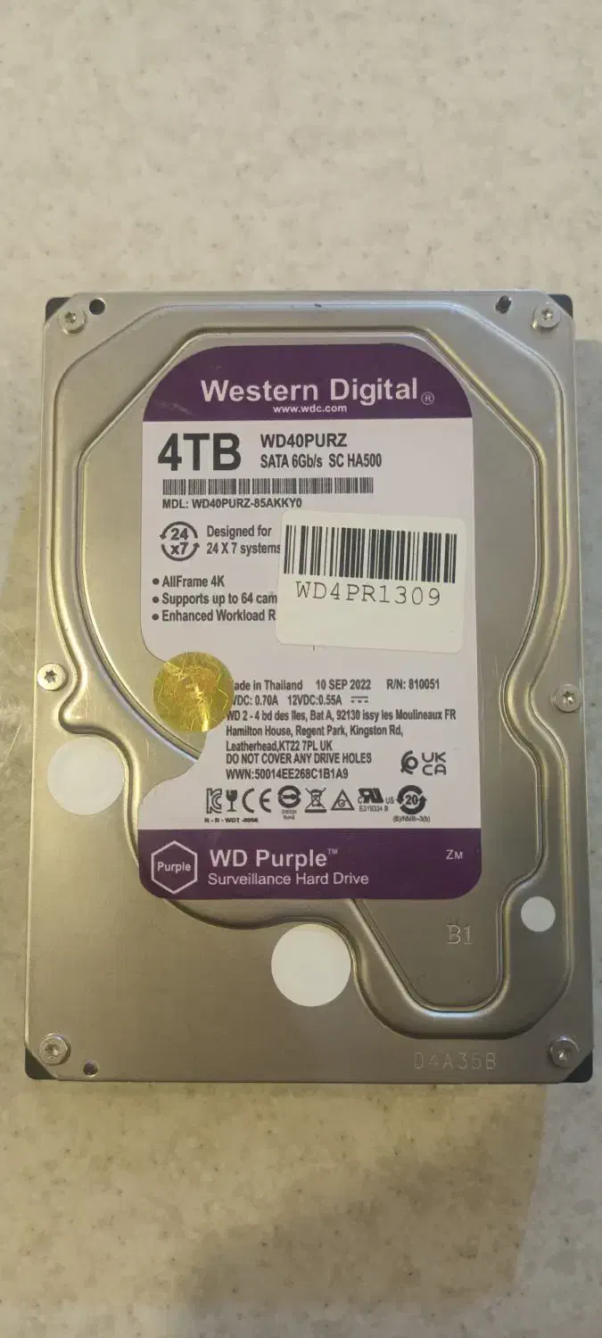 هارد ۴ترا بایت وسترنبنفش اصلی|قطعات و لوازم جانبی رایانه|میاندوآب, |دیوار