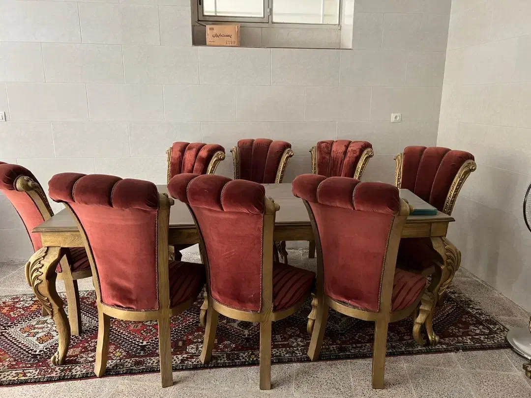 مبلهای زیبای چوب گردو بادوتامیزعسلی بزرگ ومیز|مبلمان خانگی و میز عسلی|خمینیشهر, |دیوار