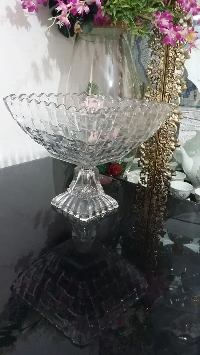 میوه خوری بلوری پایه دار|ظروف سرو و پذیرایی|تاکستان, |دیوار