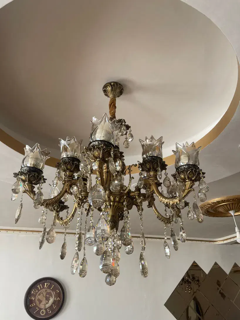 لوستر برنز۲جفت|لوستر و چراغ آویز|خسروشاه, |دیوار