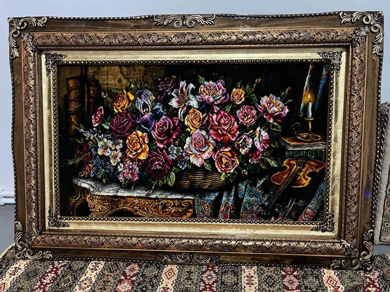 تابلو فرش دست باف تمام ابریشم خالص|تابلو فرش|سنندج, |دیوار