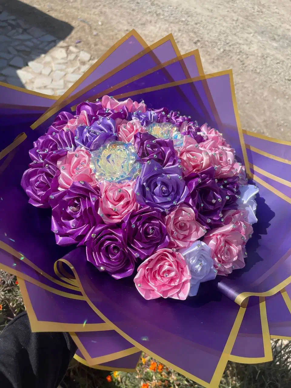 گل ربانی بزرگ زیبا|گل مصنوعی|سیاخ دارنگون, |دیوار