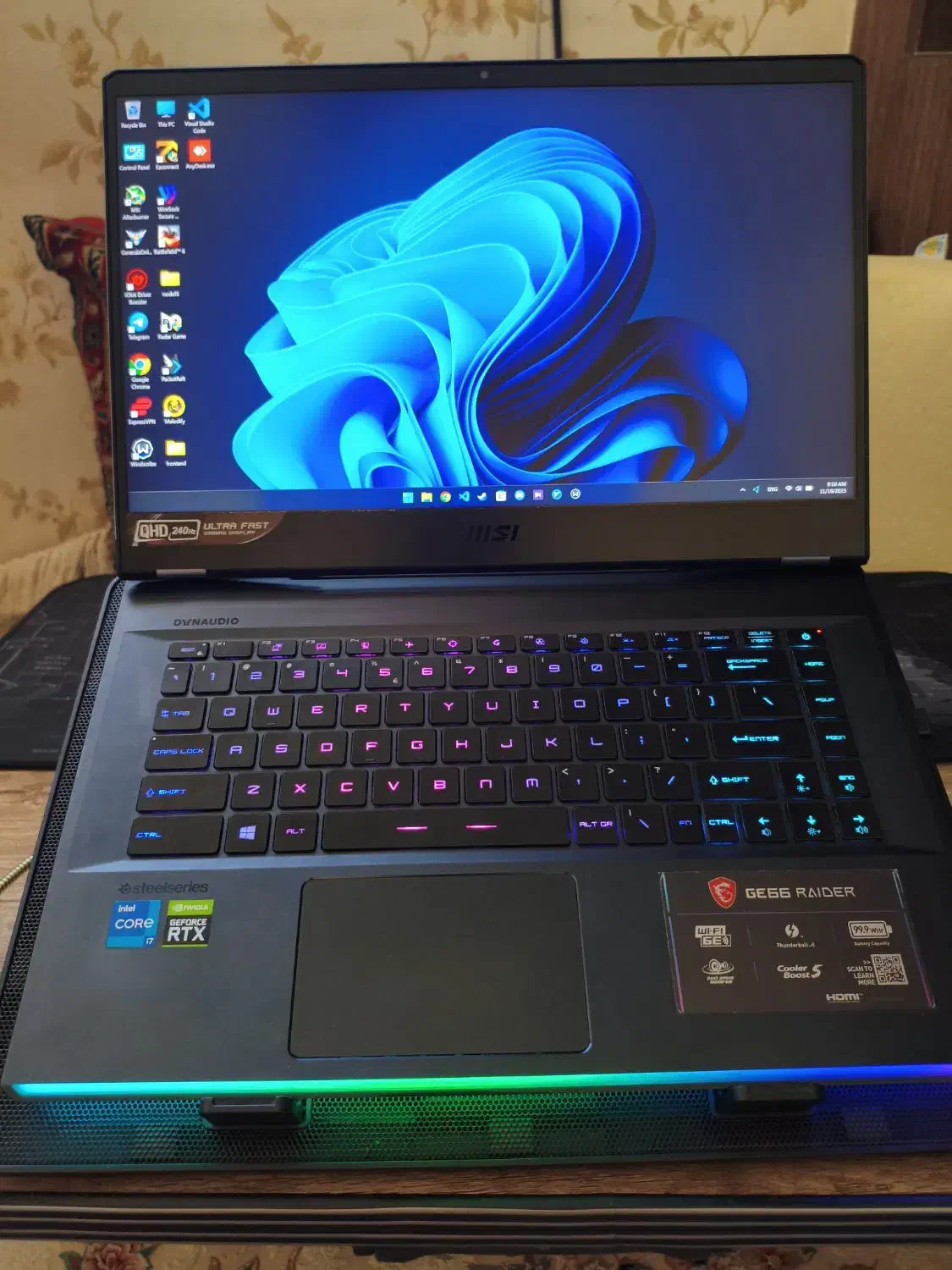 لپتاپ msi raider ge66 rtx3070|رایانه همراه|اصفهان, کساره|دیوار