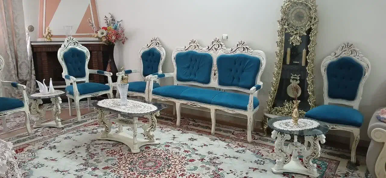 مبل ۹ نفره استیل همراه با میز و جلو مبلی|مبلمان خانگی و میز عسلی|پاکدشت, شهرک انقلاب|دیوار