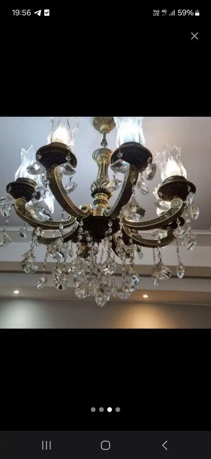 لوستر برنزی|لوستر و چراغ آویز|تبریز, |دیوار