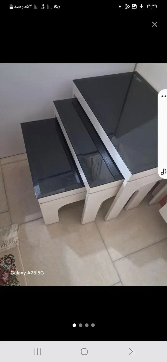 سه عسلی پایه چوب رویه شیشه|مبلمان خانگی و میز عسلی|آمل, |دیوار