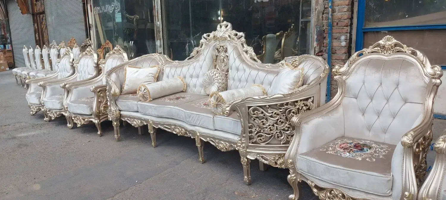 مبل شاهان با کاناپه خرچنگی ۴ نفره|مبلمان خانگی و میز عسلی|تبریز, |دیوار