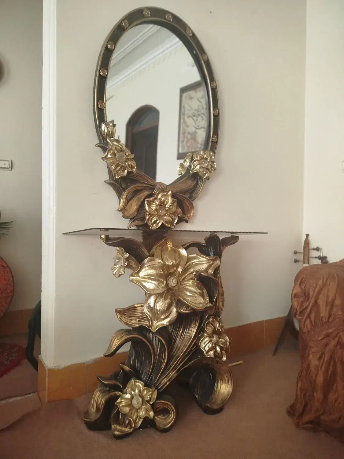 آینه کنسول وساعت|بوفه، ویترین، کنسول|بروجرد, |دیوار