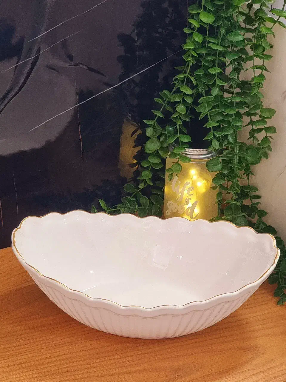 کشکول سرامیکی لب طلا|ظروف سرو و پذیرایی|بافق, |دیوار