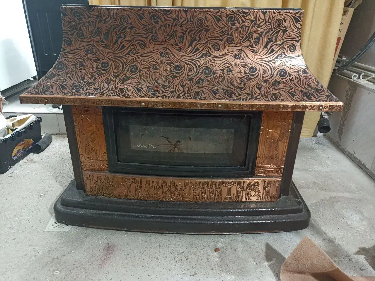 بخاری طرح شومینه|بخاری، هیتر، شومینه|قائن, |دیوار