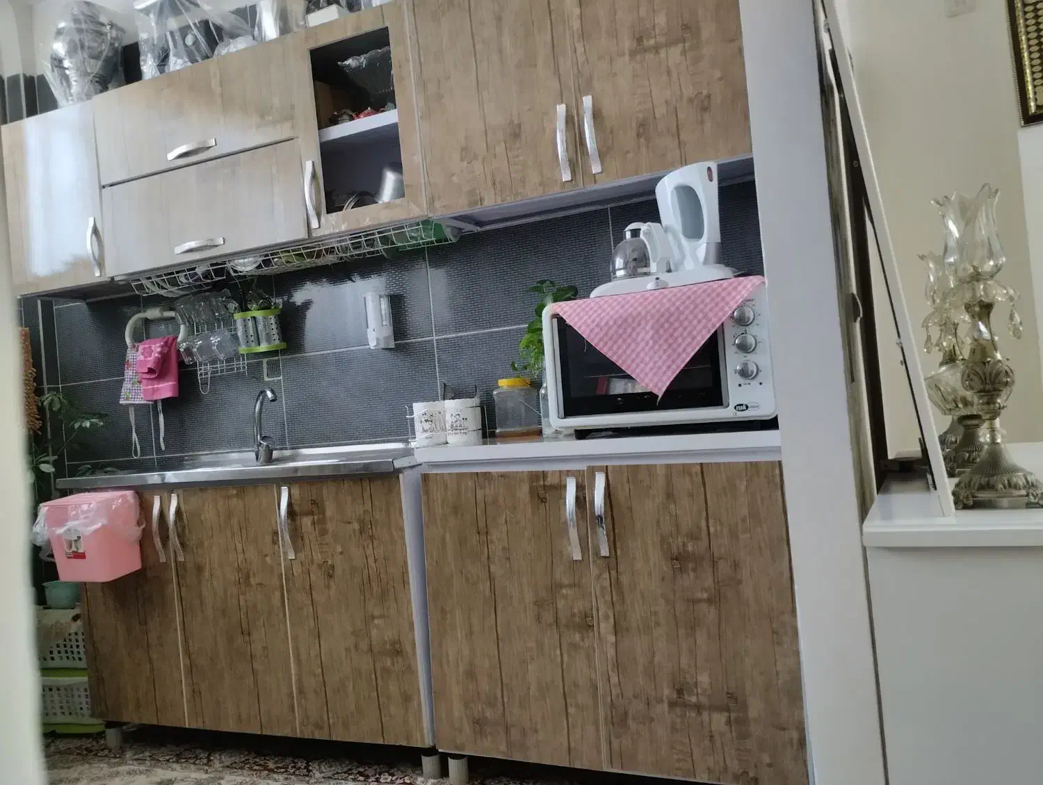 کابینت هود سینک|آبچکان و نظمدهنده ظروف|باسمنج, |دیوار