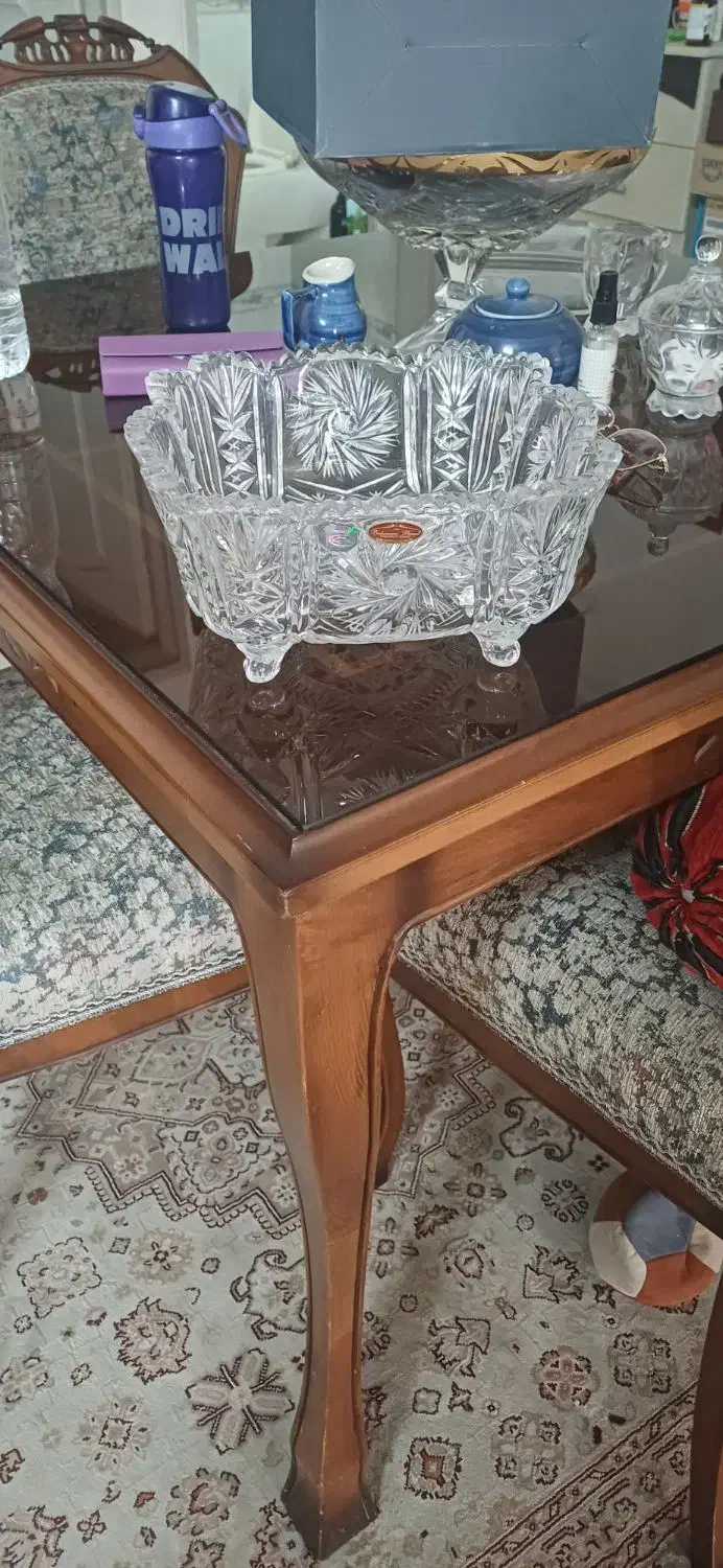میوه خوری کریستال چک مربعی و شکلات خوری سوگا|ظروف سرو و پذیرایی|تهران, چهارصد دستگاه|دیوار