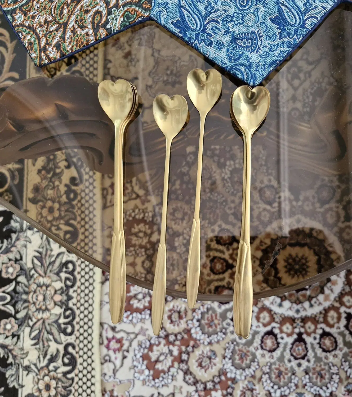 ۲ دست قاشق شربت خوری استیل طلایی(نو)|ظروف سرو و پذیرایی|قم, هفت تیر|دیوار