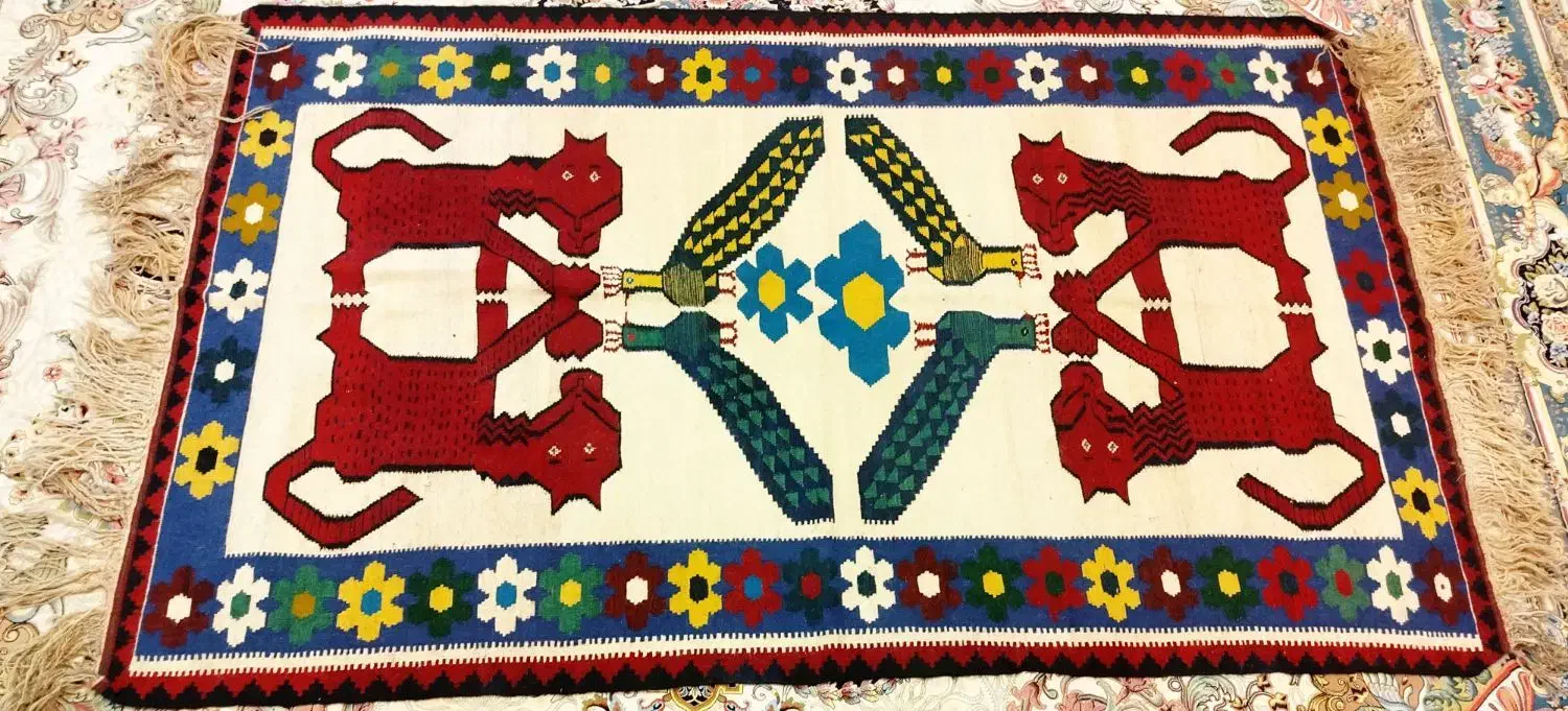 گلیم ترکی قشقایی|گلیم، جاجیم، گبه|ارژن, |دیوار