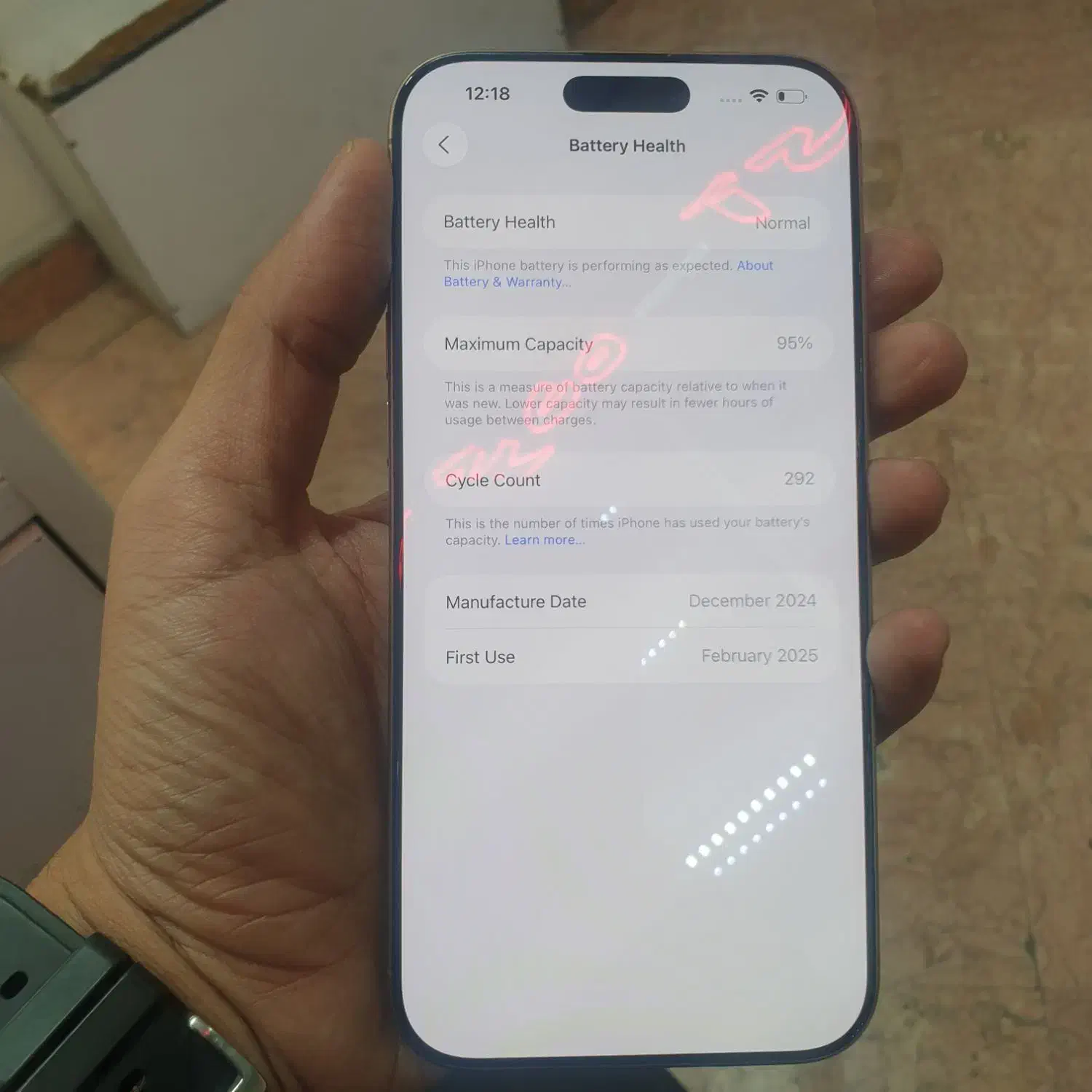 ایفون ۱۶ پرو مکس شرکتی باطری ۹۵|موبایل|مشهد, کوه سنگی|دیوار