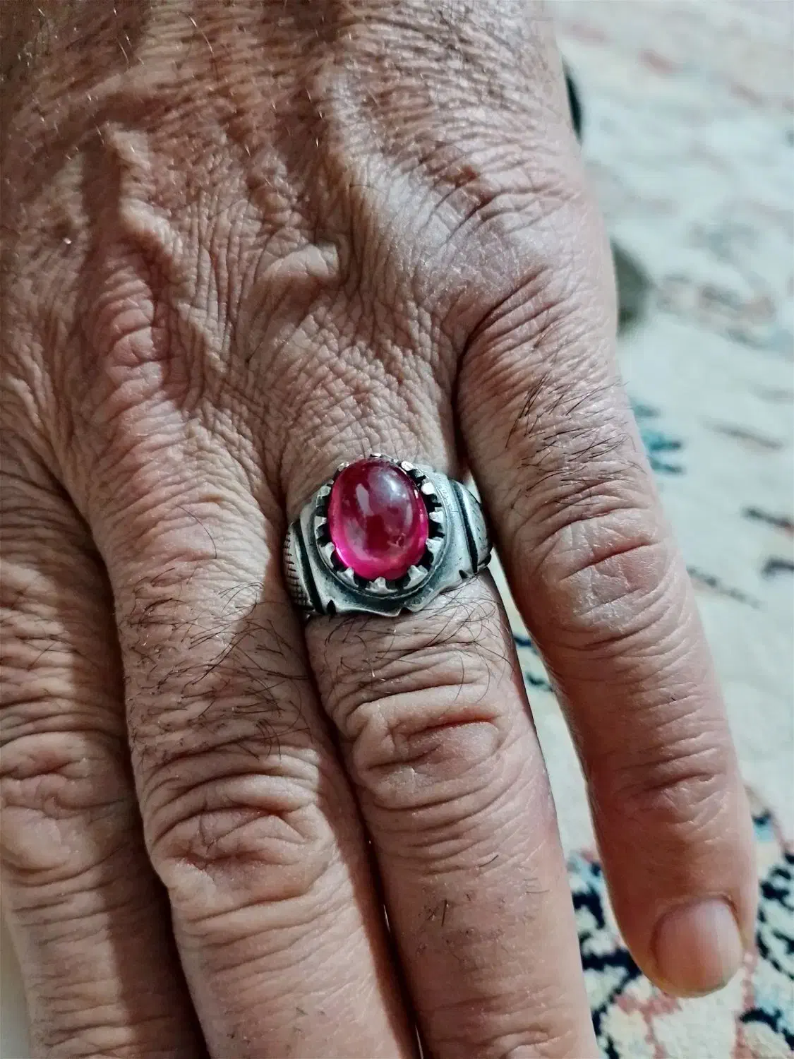 انگشتر یاقوت سرخ کهنه رکاب دست ساز نامی(پدر)|جواهرات|محمدشهر, محمدشهر|دیوار