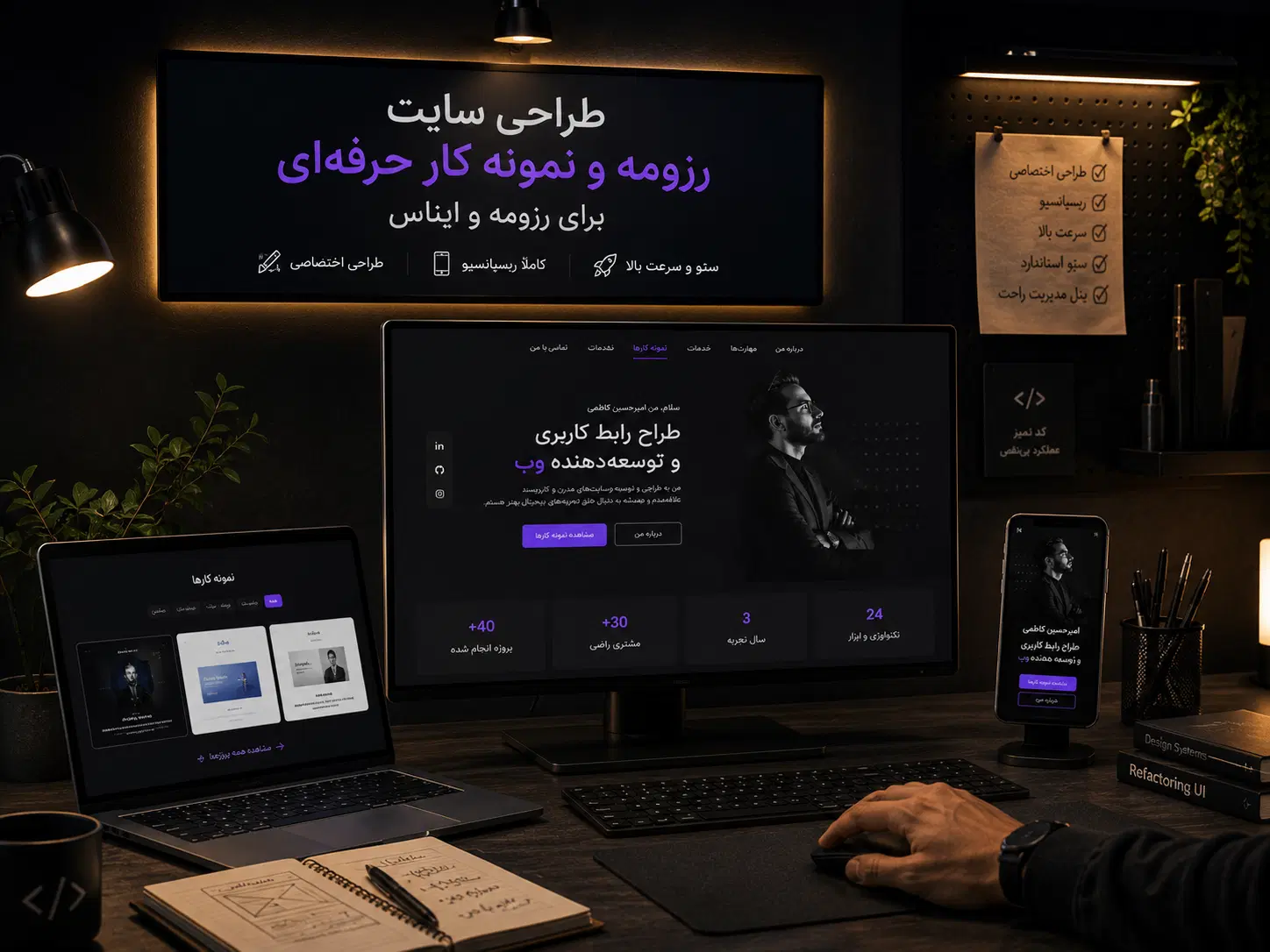 طراحی سایت رزومه و پورتفولیو حرفه ای|خدمات رایانهای و موبایل|تهران, شیخ هادی|دیوار